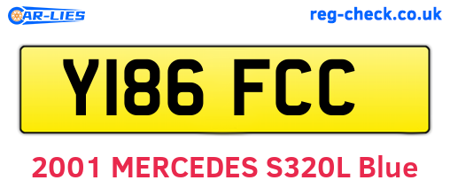 Y186FCC are the vehicle registration plates.