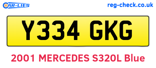 Y334GKG are the vehicle registration plates.