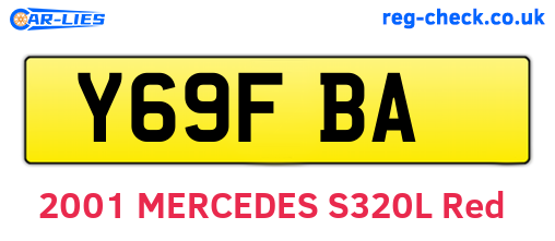 Y69FBA are the vehicle registration plates.