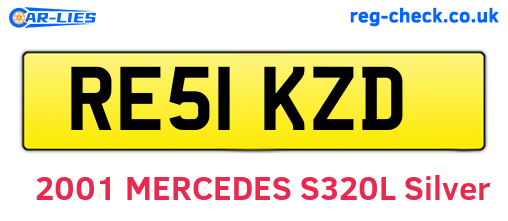 RE51KZD are the vehicle registration plates.
