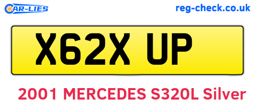 X62XUP are the vehicle registration plates.