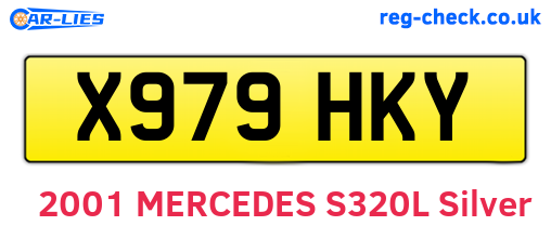 X979HKY are the vehicle registration plates.