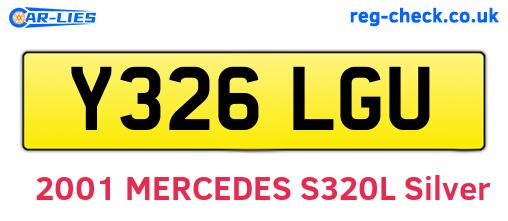 Y326LGU are the vehicle registration plates.