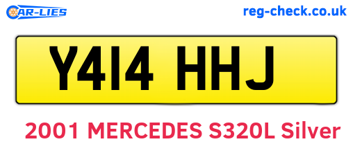 Y414HHJ are the vehicle registration plates.
