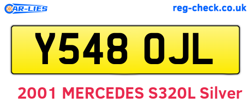 Y548OJL are the vehicle registration plates.