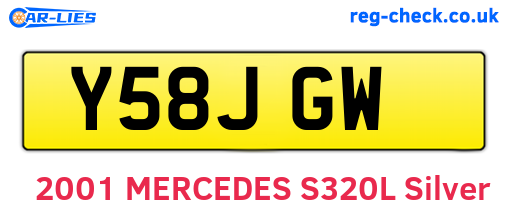Y58JGW are the vehicle registration plates.