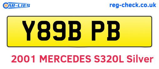Y89BPB are the vehicle registration plates.