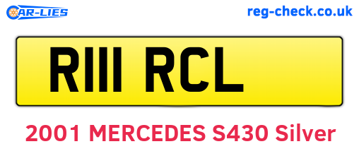 R111RCL are the vehicle registration plates.