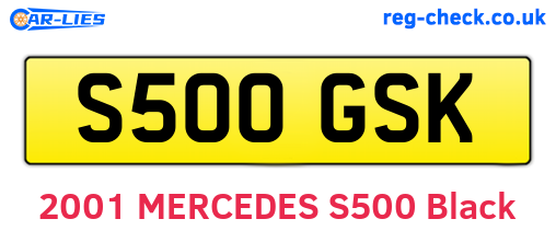 S500GSK are the vehicle registration plates.