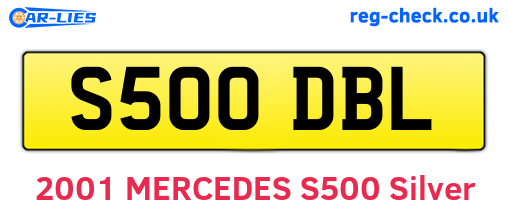 S500DBL are the vehicle registration plates.