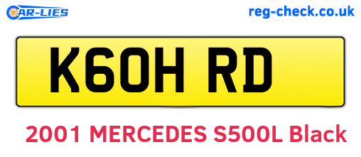 K60HRD are the vehicle registration plates.