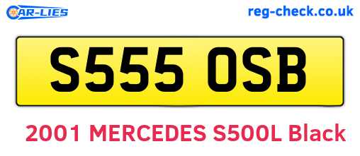 S555OSB are the vehicle registration plates.
