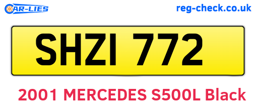 SHZ1772 are the vehicle registration plates.