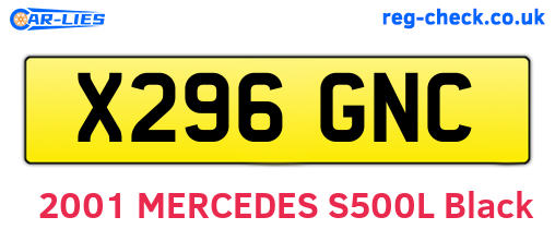 X296GNC are the vehicle registration plates.