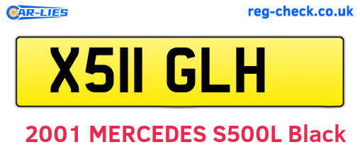 X511GLH are the vehicle registration plates.