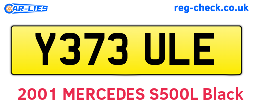 Y373ULE are the vehicle registration plates.