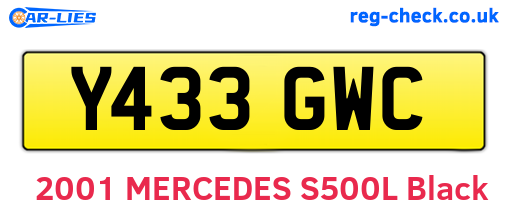 Y433GWC are the vehicle registration plates.