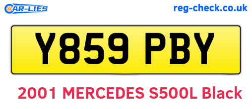 Y859PBY are the vehicle registration plates.