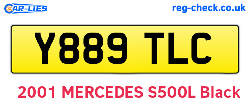 Y889TLC are the vehicle registration plates.