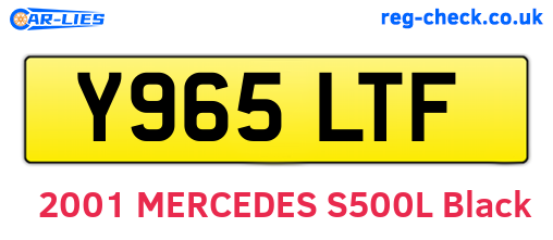 Y965LTF are the vehicle registration plates.