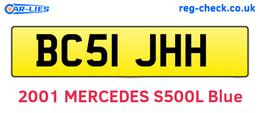 BC51JHH are the vehicle registration plates.