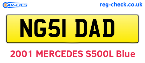 NG51DAD are the vehicle registration plates.