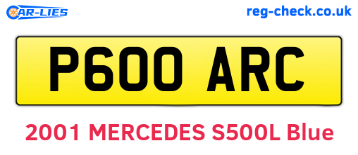 P600ARC are the vehicle registration plates.