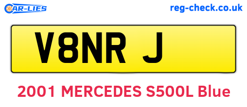 V8NRJ are the vehicle registration plates.