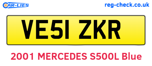 VE51ZKR are the vehicle registration plates.