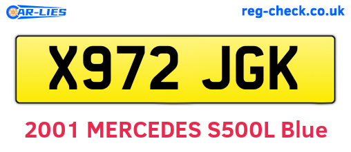 X972JGK are the vehicle registration plates.