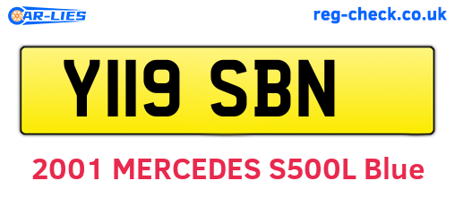 Y119SBN are the vehicle registration plates.