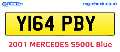 Y164PBY are the vehicle registration plates.