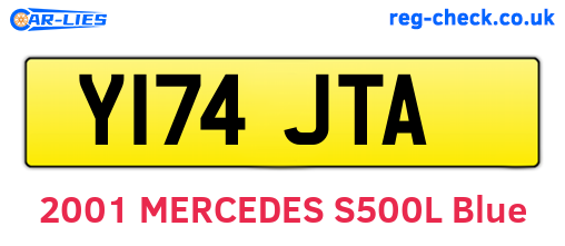 Y174JTA are the vehicle registration plates.