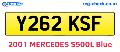 Y262KSF are the vehicle registration plates.