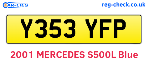Y353YFP are the vehicle registration plates.