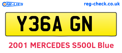 Y36AGN are the vehicle registration plates.