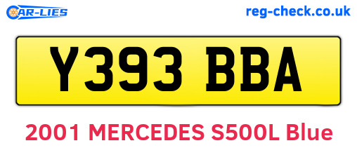 Y393BBA are the vehicle registration plates.