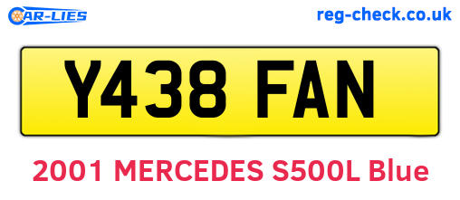 Y438FAN are the vehicle registration plates.