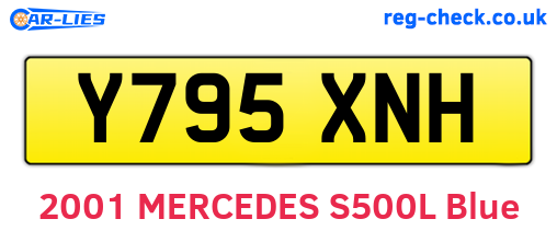 Y795XNH are the vehicle registration plates.