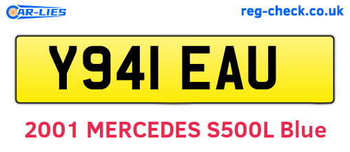 Y941EAU are the vehicle registration plates.
