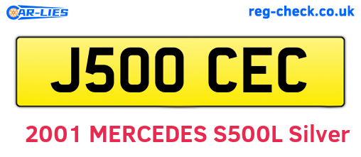 J500CEC are the vehicle registration plates.