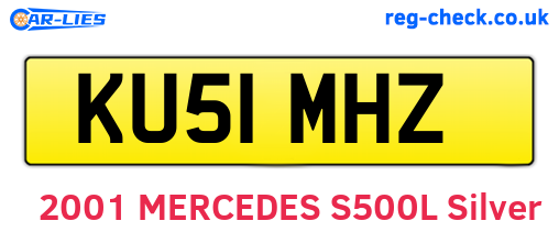 KU51MHZ are the vehicle registration plates.
