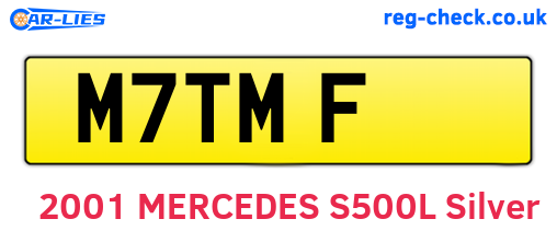 M7TMF are the vehicle registration plates.