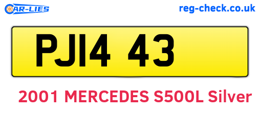 PJI443 are the vehicle registration plates.