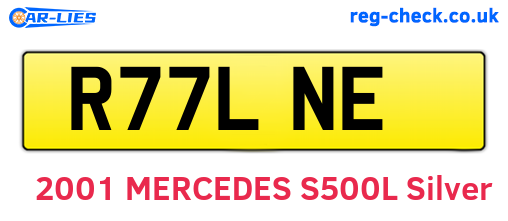 R77LNE are the vehicle registration plates.