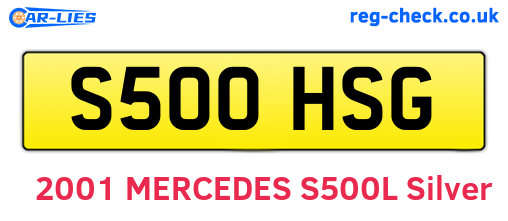 S500HSG are the vehicle registration plates.
