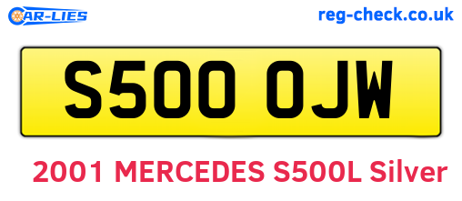 S500OJW are the vehicle registration plates.