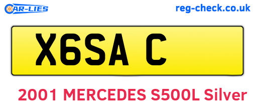 X6SAC are the vehicle registration plates.