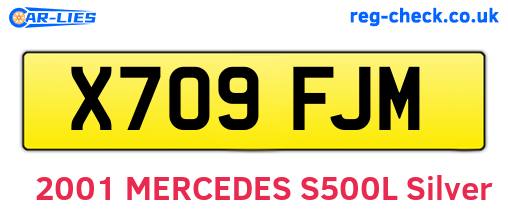 X709FJM are the vehicle registration plates.