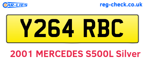 Y264RBC are the vehicle registration plates.